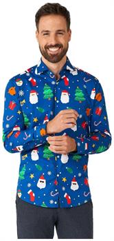 OppoSuits Men's Shirts SHIRT LS Festivity Blue