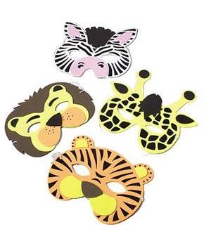 Wild Animal Foam Masks (Include 12 Units)