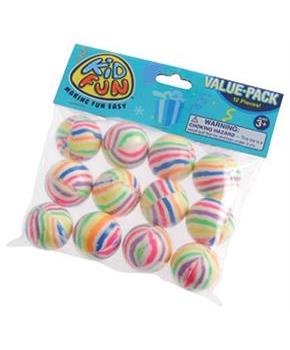 Rainbow Striped Bounce Balls/35Mm (Include 12 Units)