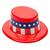9 1/2" x 11 1/2" Patriotic Red, White & Blue Plastic Top Hats - 12 Pc.