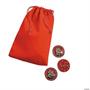 1 1/4" Red Santa Believe Metal Coins with Red Velvet Drawstring Bag-24 Pc.