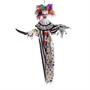 4 Ft. Hanging Animated Clown with Multicolored Hair Halloween Decoration