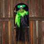 Hanging Animated Green & Black Clown Halloween Decoration 4 Ft.