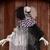 Hanging Animated Black & White Clown Halloween Decoration 4 Ft.