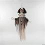 Hanging Animated Black & White Clown Halloween Decoration 35 1/2"