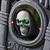 Gray Tombstone with Light-Up Moving Skeleton Head Halloween Decoration, 22"