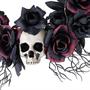 Light-Up Dead Roses & Skull Halloween Wreath Decoration, 23 1/2"