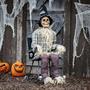 Animated Scarecrow on Rocking Chair Halloween Decoration 29 1/4" x 47 1/4"