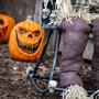 Animated Scarecrow on Rocking Chair Halloween Decoration 29 1/4" x 47 1/4"