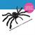 Light-Up Animated Walking Fuzzy Spider Halloween Decoration 31 1/2" x 7 3/4"