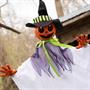 Animated Smiling Pumpkin Scarecrow Hanging Halloween Decoration 47 1/4"