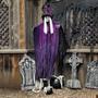 Light-Up Eyes Skeletal Witch Halloween Hanging Decoration 6 Ft.