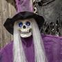 Light-Up Eyes Skeletal Witch Halloween Hanging Decoration 6 Ft.