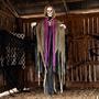 Light-Up Skeletal Reaper in Gray Robes Halloween Hanging Decoration 6 Ft.