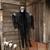 Animated & Light-Up Skeletal Reaper Hanging Halloween Decoration 47 1/4"