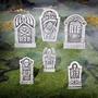 Grim Reaper RIP Foam Tombstone Halloween Decorations Set 6 Pc.