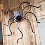 Furry Black Polyester Spider Halloween Decoration 7 Ft. x 4 1/2"