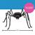 Furry Black Polyester Spider Halloween Decoration 7 Ft. x 4 1/2"