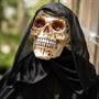 Animated Hanging Chained Grim Reaper Plastic Halloween Decoration 6 Ft.
