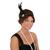 Adults Black Flapper Headband with Feathers Costume Accessory