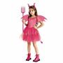 Kids Devil Diva Sparkly Pink Short-Sleeved Dress Costume