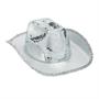 Adults Mirrored Disco with Silver Sequins Cowboy Hat Costume Accessory