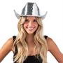 Adults Mirrored Disco with Silver Sequins Cowboy Hat Costume Accessory