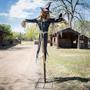 Simplified Staked Scarecrow Animated Halloween Prop 96"