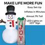 Airblown Snowman with Sign LED Lightshow 83\ Inflatable Outdoor Yard Decor