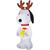 4 Ft. Airblown Inflatable Peanuts Christmas Snoopy with Antlers Outdoor Yard Decoration