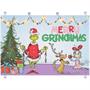 Grinch Seasonal Backdrop with Lights Christmas Holiday Decoration 82" x 55"