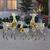 51" Reindeer Family Acrylic Iridescent Sculpture with Built-In LED Lights Christmas Outdoor Yard Decorations