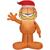 42" Airblown Blowup Inflatable Garfield with Santa Hat & Built-In Lights Christmas Outdoor Yard Decoration