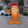 42" Airblown Blowup Inflatable Garfield with Santa Hat & Built-In Lights Christmas Outdoor Yard Decoration