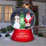 6 Ft. Airblown Santa & Snowman Snow Globe with Snow Pellets & Built-In LED Lights Christmas Outdoor Yard Decoration