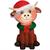 4 Ft. Airblown Inflatable Baby Highland Cow with Santa Hat Christmas Outdoor Yard Decoration