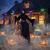8 Ft. Animated Light-Up Hovering Witch with Broom & Wand Halloween Decoration