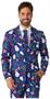 Suitmeister Men's Suits Christmas Snowman Blue