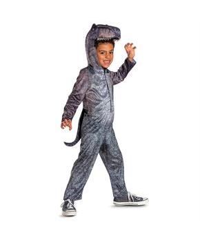 Kids Classic Jurassic World Rebirth T-Rex Hooded Jumpsuit Costume