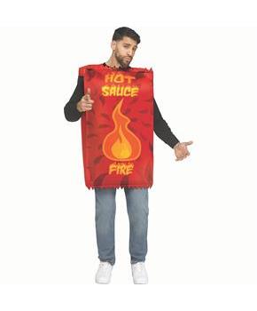 Adults Red Hot Sauce Tunic Costume - One Size