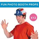 22" circ. Patriotic American Flag Plastic Derby Hats - 12 Pc.