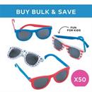 5" Bulk 50 Pc. Kids Patriotic Plastic Sunglasses