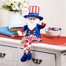 12 1/2" Dangle-Leg Patriotic Uncle Sam Tabletop Decoration