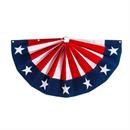 18" x 9" Patriotic Fan Drape Mini Flocked Bunting