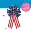 16" x 26" Patriotic American Flag Polyester Flocked Bows 6 Pc.