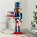 3" x 10" Patriotic Bear Wooden Nutcracker Tabletop Decoration