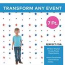 7 ft. Blue & Red Patriotic Strings of Stars Hanging Foil Decorations 12 Pc.