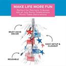 18" Patriotic US Flag-Themed Metallic Foil Tabletop Centerpiece