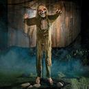 5 Ft. 4\ Standing Animated Green Skeleton Reaper Halloween Decoration