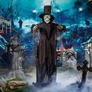 Light-Up Standing Black Skeleton Halloween Decoration 66"